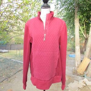 Amalfi Tall Deep Red Quilted Pullover